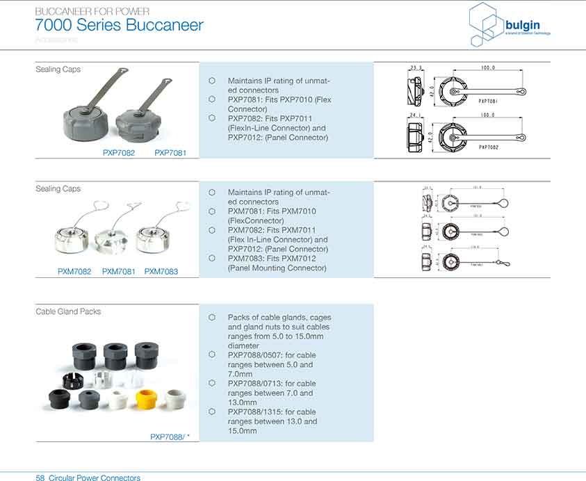 7000系列電源連接器工具和配件結(jié)構(gòu)圖