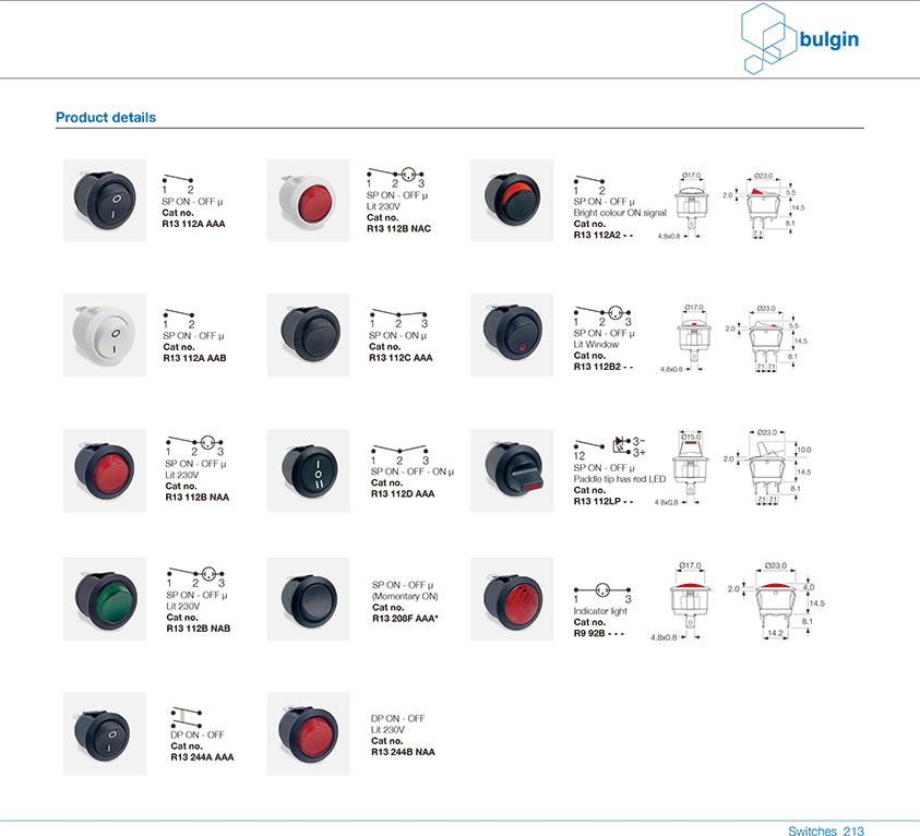 R13圓形翹板開關功能 R13圓形翹板開關功能