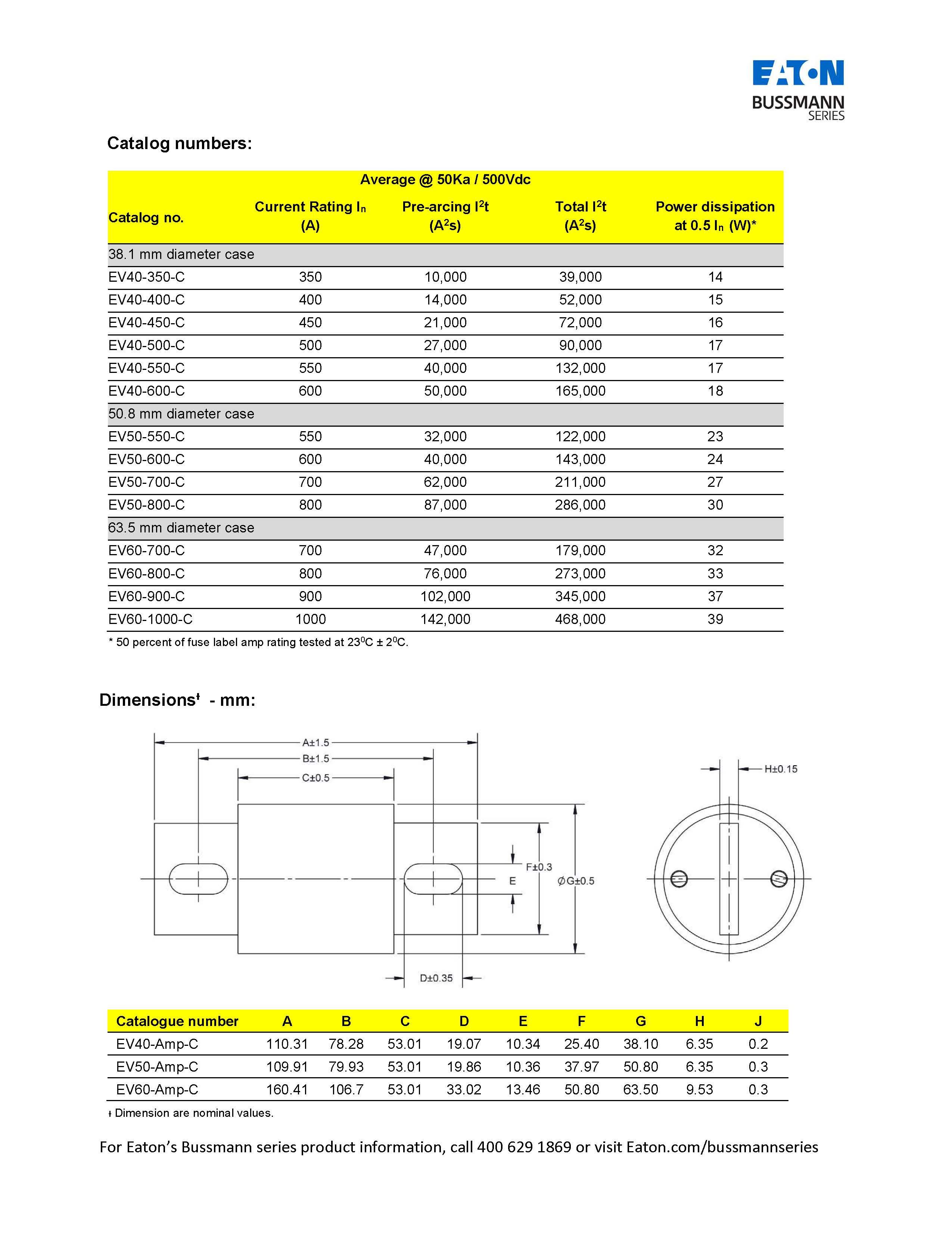 EV40 500VDC電動(dòng)汽車熔斷器 型號 尺寸 EV40 500VDC電動(dòng)汽車熔斷器 型號 尺寸